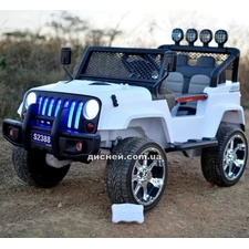 Детский электромобиль M 3237 EBLR-1 Джип, кожаное сиденье, белый